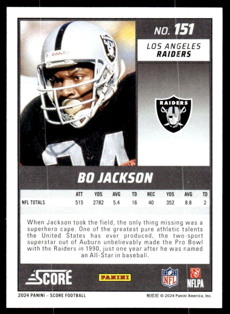 Amazon.com: 2024 SCORE #151 BO JACKSON NMMT LA RAIDERS